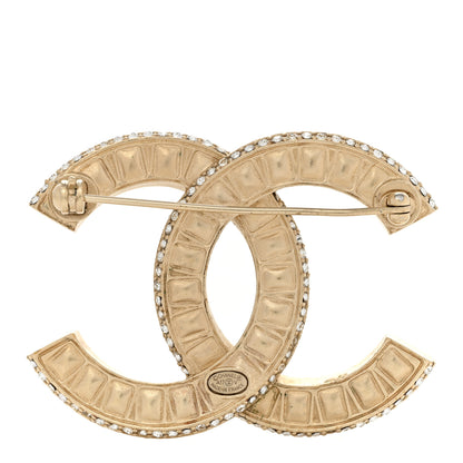 Chanel Baguette Crystal CC Brooch Gold 3 of 10