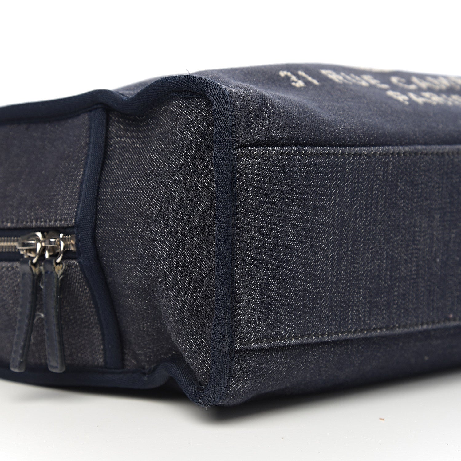 Chanel Denim Deauville Bowling Bag Dark Blue 10 of 11