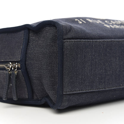 Chanel Denim Deauville Bowling Bag Dark Blue 10 of 11