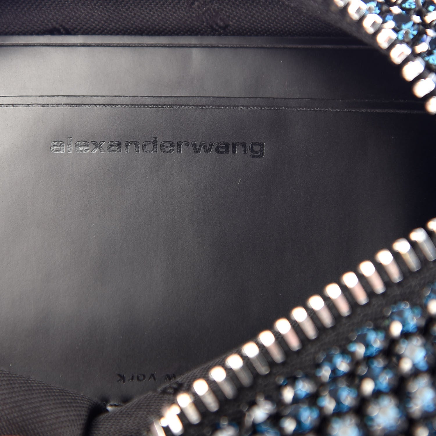Alexander Wang Mesh Crystal Rhinestone Mini Heiress Pouch Navy 6 of 10