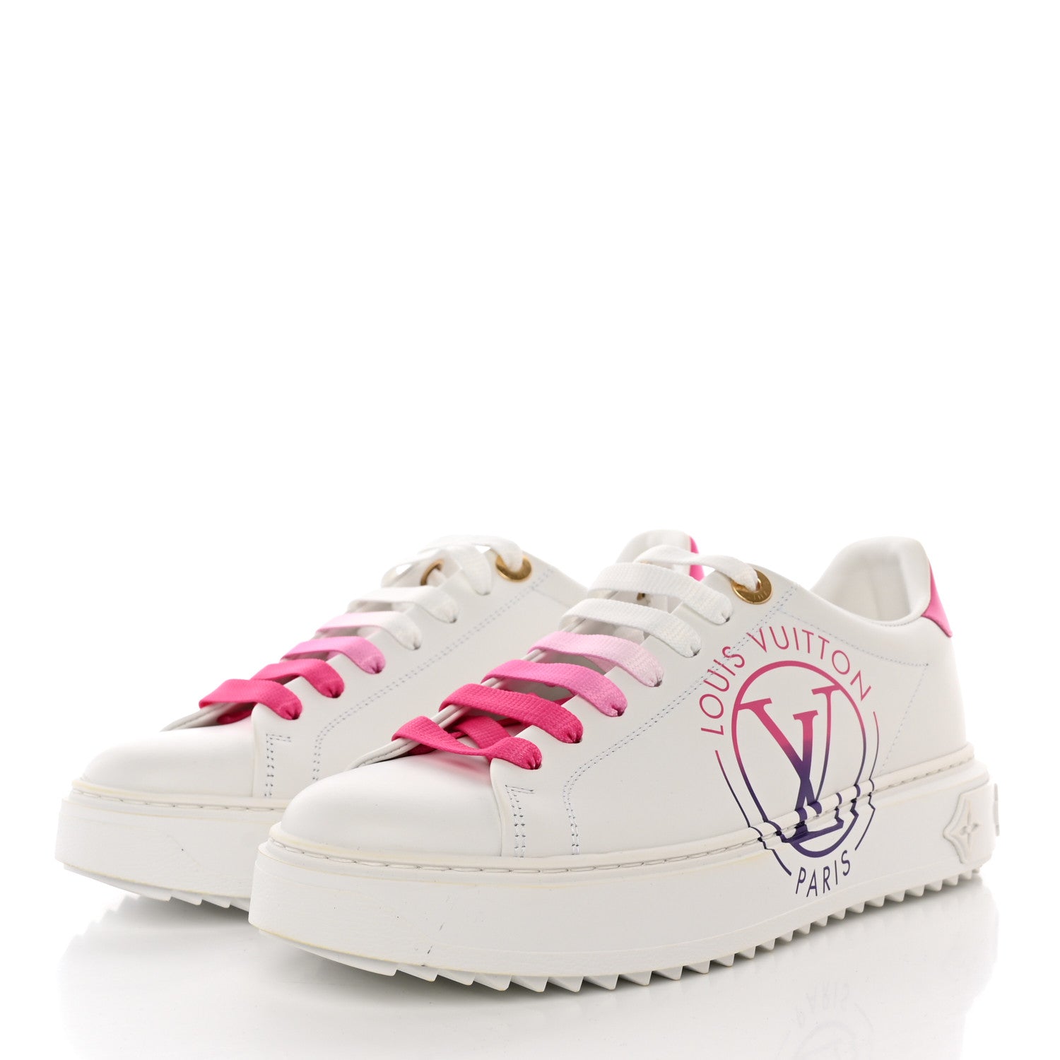 Louis Vuitton Monogram Time Out Sneakers 37 White Pink 3 of 12