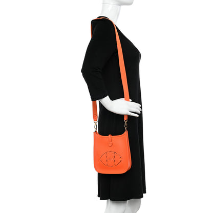 Hermes Taurillon Clemence Evelyne TPM Orange Minium 2 of 11