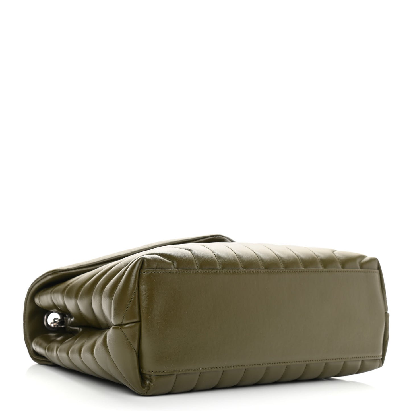 Calfskin Y Quilted Monogram Medium Loulou Chain Satchel Military Olive