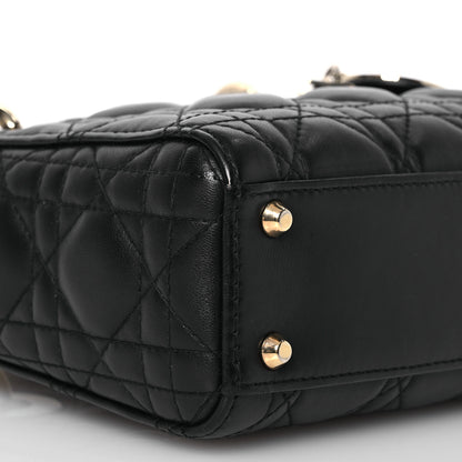 Christian Dior Lambskin Cannage Mini Lady Dior Black 9 of 17