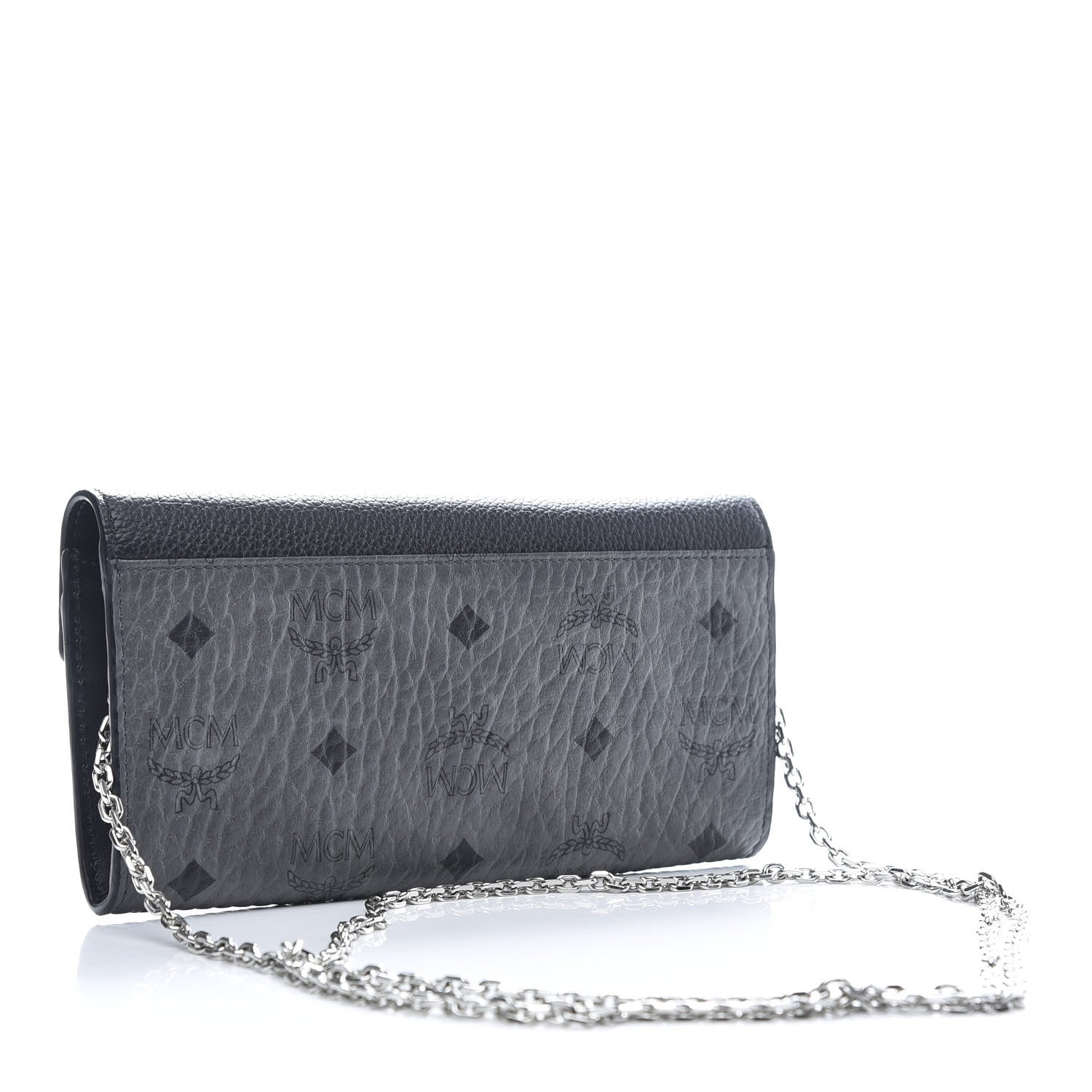 MCM Visetos Calfskin Large Patricia Wallet On Chain Black 4 of 9