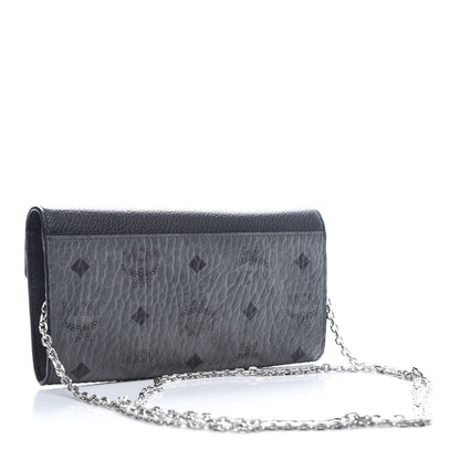 MCM Visetos Calfskin Large Patricia Wallet On Chain Black 4 of 9