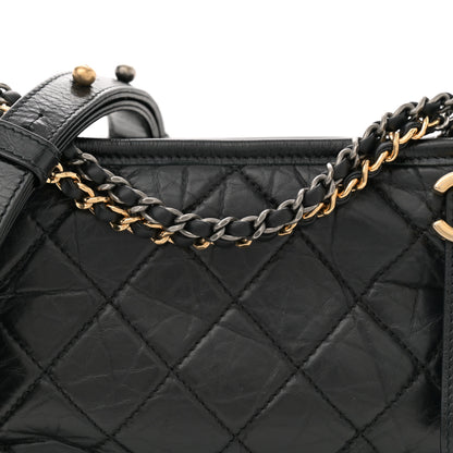 Chanel Aged Calfskin Quilted Small Gabrielle Hobo Black 8 of 10