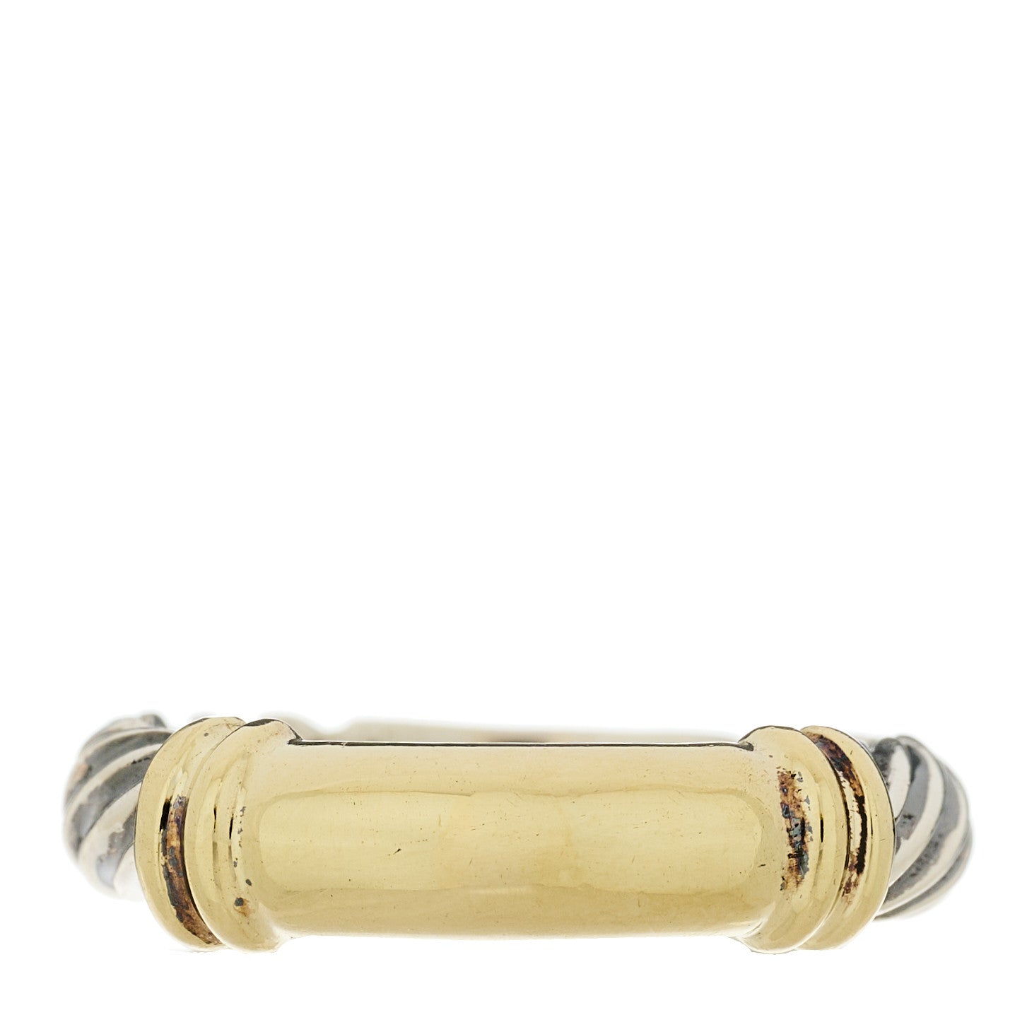 David Yurman Sterling Silver 14K Yellow Gold Metro Cable Ring 52 6 1 of 4