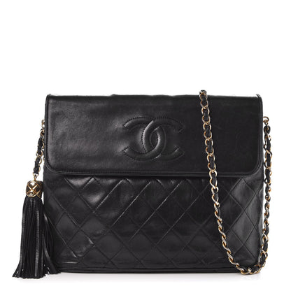 Chanel Lambskin Quilted CC Tassel Flap Black 1 of 9