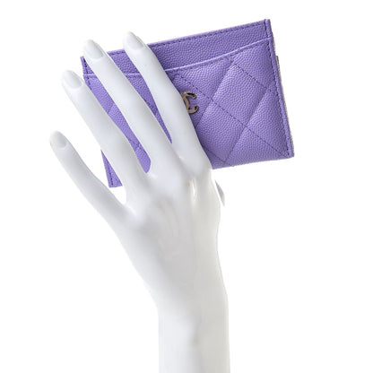 Chanel Caviar Quilted Card Holder Purple 2 of 8