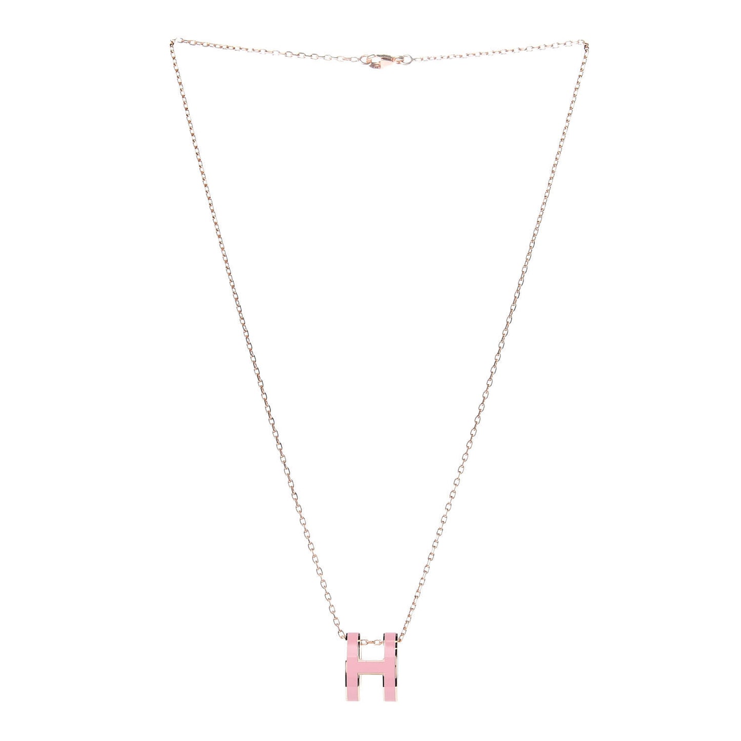 Lacquered Rose Gold Pop H Pendant Necklace Rose Dragee