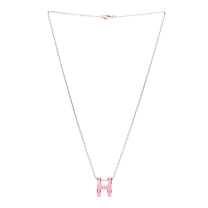 Hermes Lacquered Rose Gold Pop H Pendant Necklace Rose Dragee 3 of 8