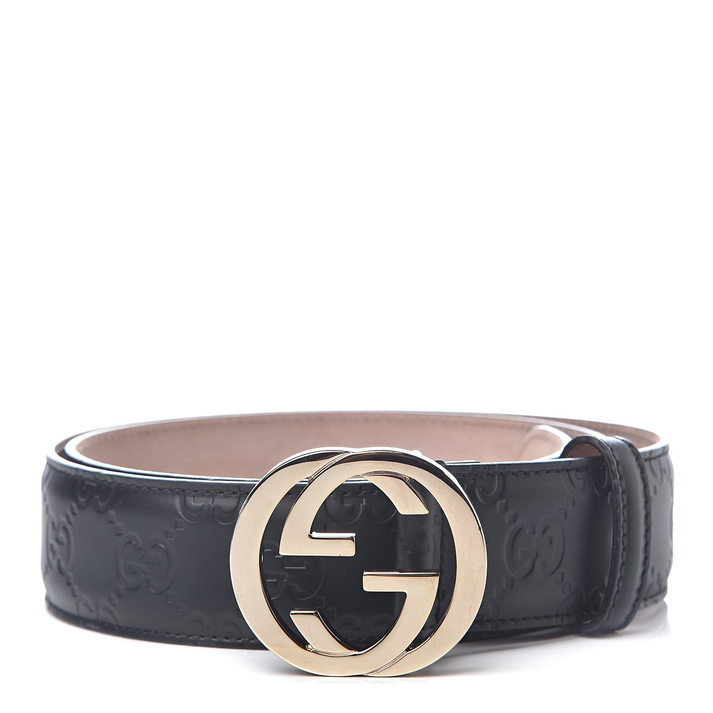 Guccissima Signature Interlocking G 37mm Belt 85 34 Black