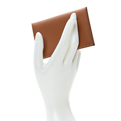 Hermes Epsom Calvi Card Case Gold 2 of 7