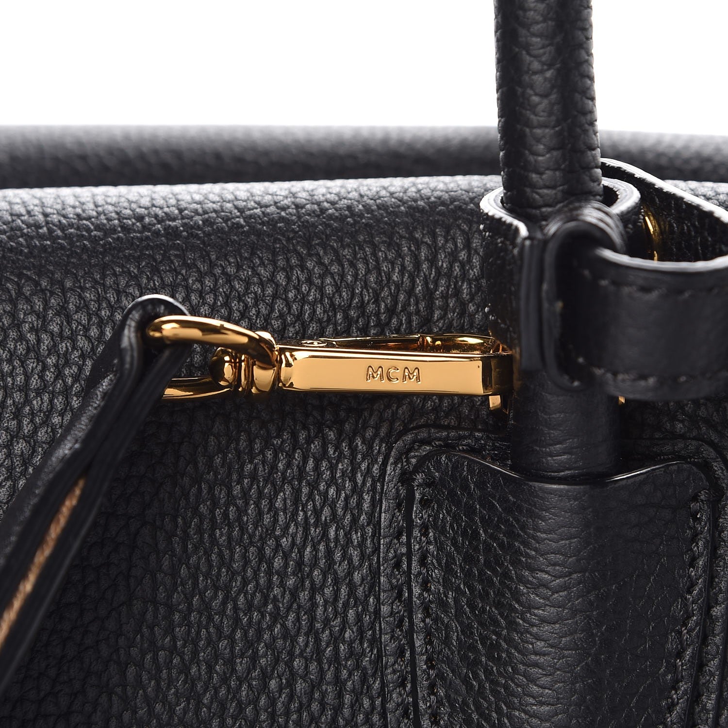 MCM Grained Calfskin Large Milla Tote Black 13 of 14