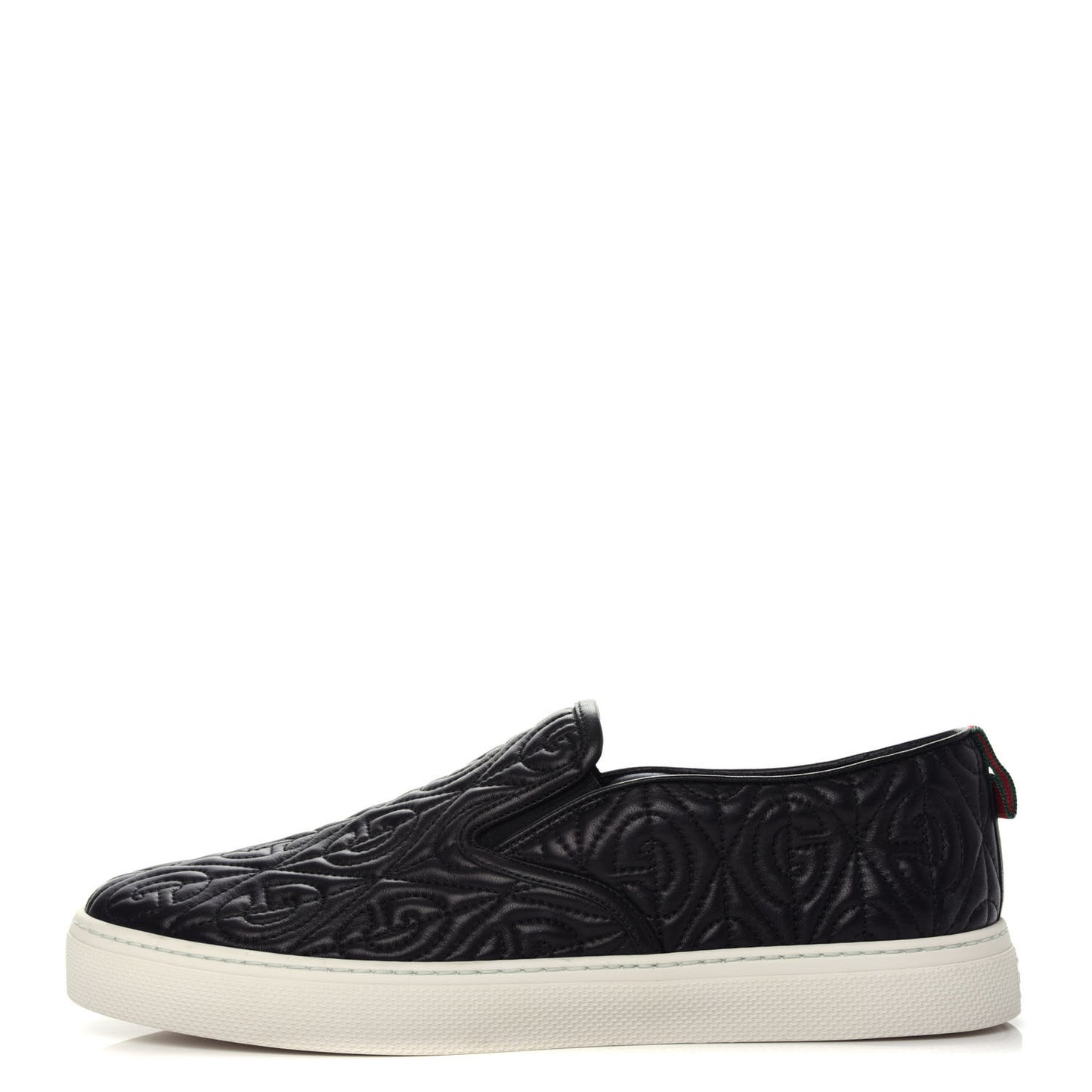 Nappa Web G Rhombus Quilted Mens Slip On Sneakers 10 Black