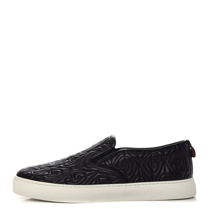 Gucci Nappa Web G Rhombus Quilted Mens Slip On Sneakers 10 Black 1 of 11