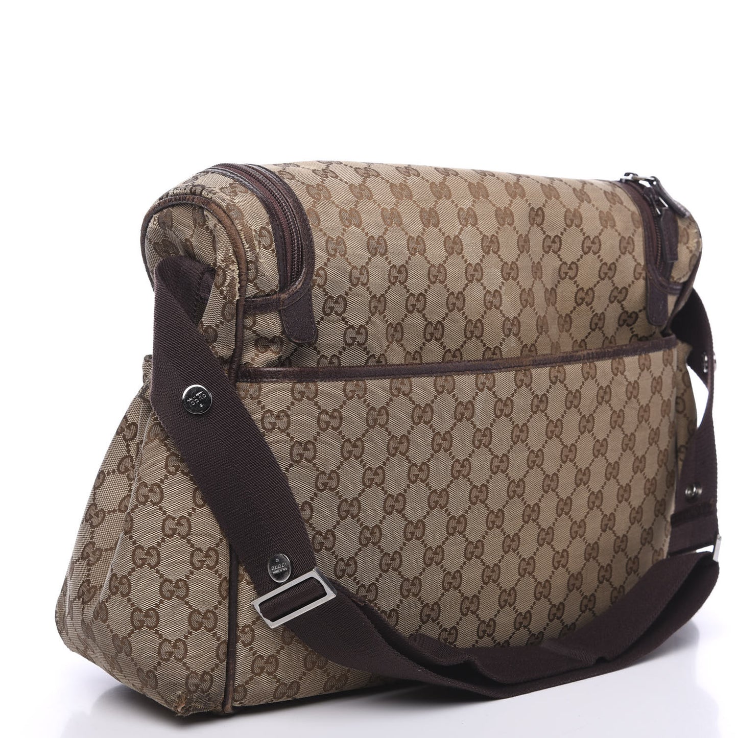 Monogram Natural Pigskin Large Diaper Bag Beige Ebony Cocoa Dark Chocolate