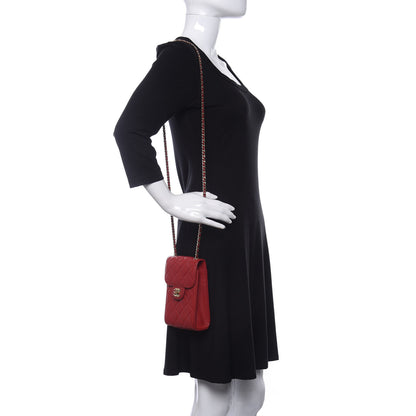 Chanel Caviar Quilted Classic Phone Holder Red 2 of 16