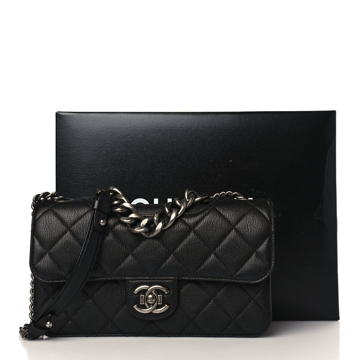 Chanel Goatskin Quilted Medium Perfect Edge Flap Black 10 of 10