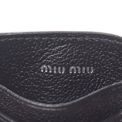 Miu Miu Goatskin Madras Crystal Card Holder Fringe Crossbody Black 6 of 7