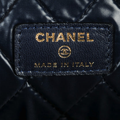Chanel Lambskin Quilted CC Beauty Clutch Navy 6 of 7