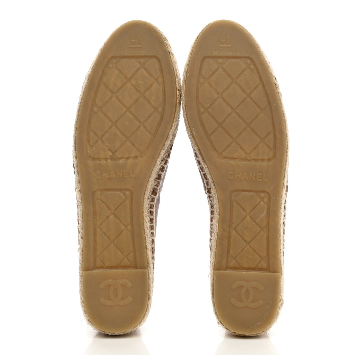 Calfskin CC Espadrilles 41 Light Brown