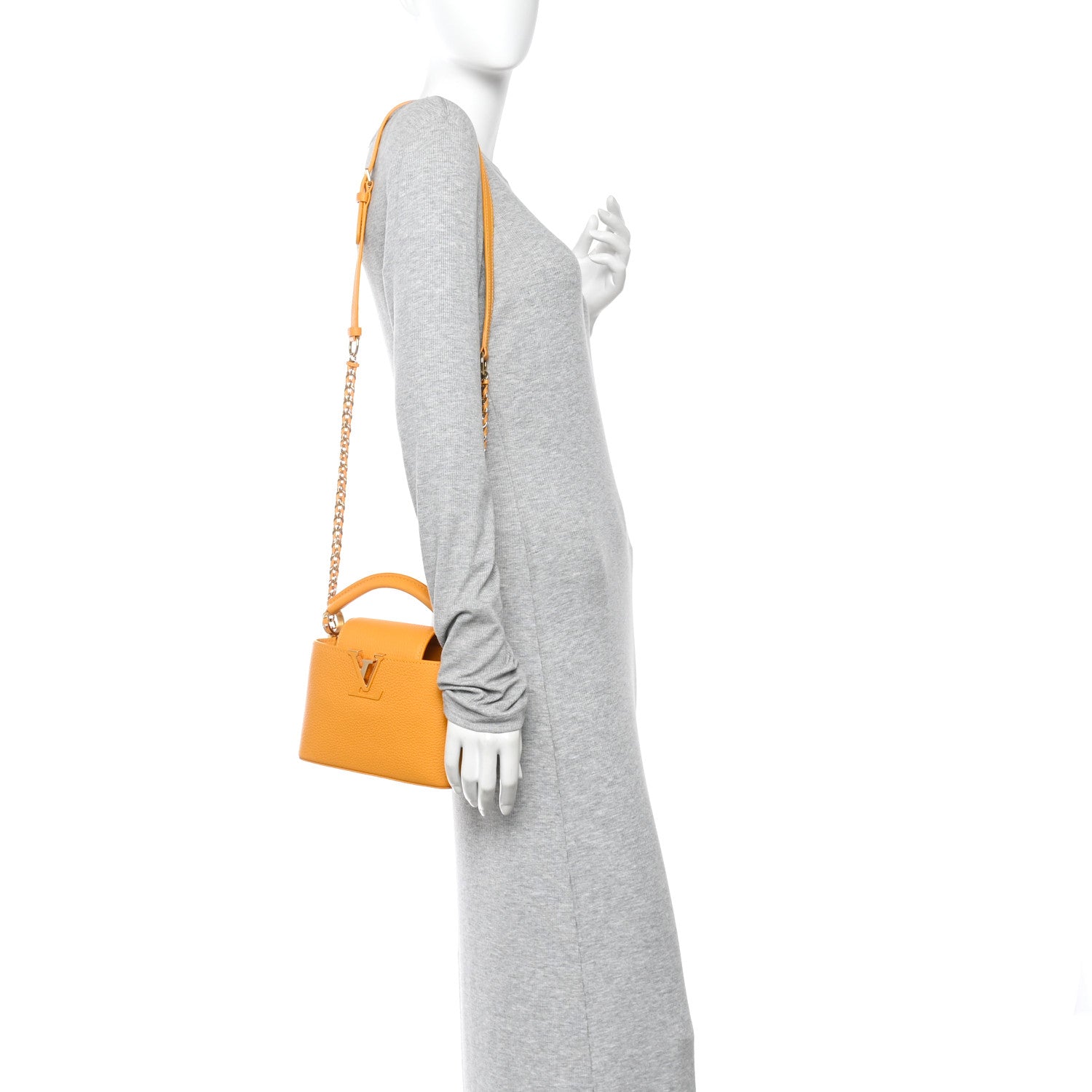 Louis Vuitton Taurillon Mini Capucines Sunbeam Yellow 2 of 11