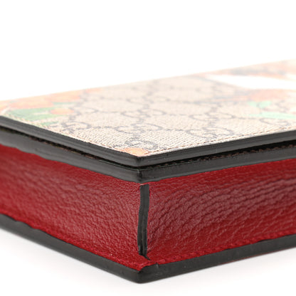 Gucci GG Supreme Monogram Tian Chain Wallet Beige Multicolor Red 9 of 10