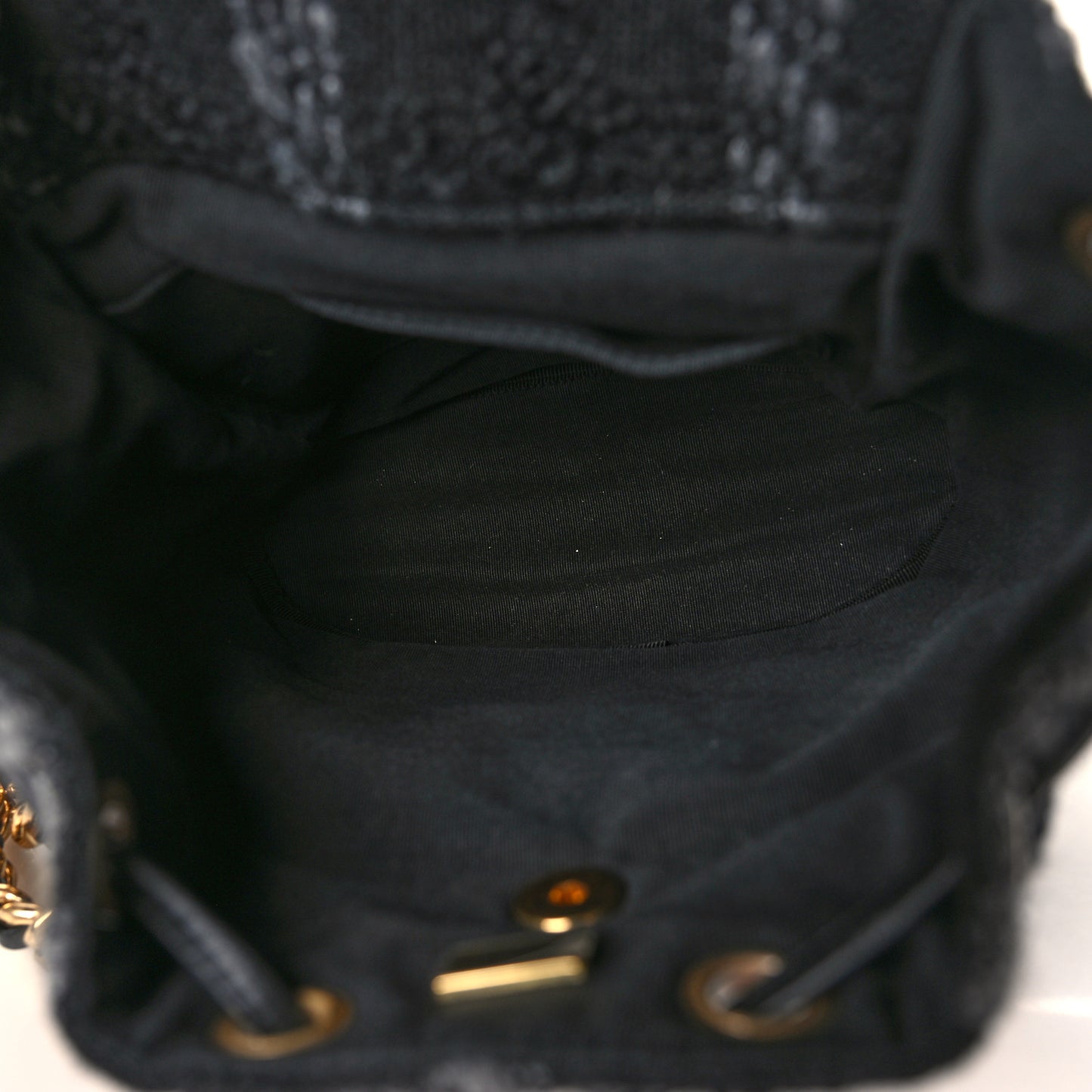 Wool Tweed Elegant Backpack Black Grey