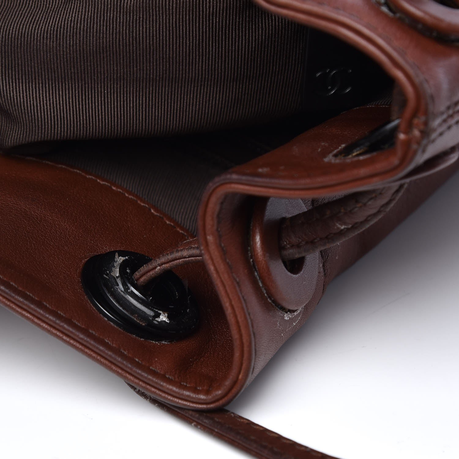 Chanel Calfskin Drawstring Backpack Brown 13 of 20