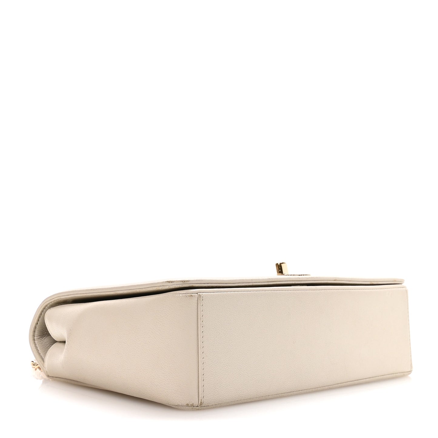 Sheepskin Chevron Quilted Medium Vintage Mademoiselle Flap White