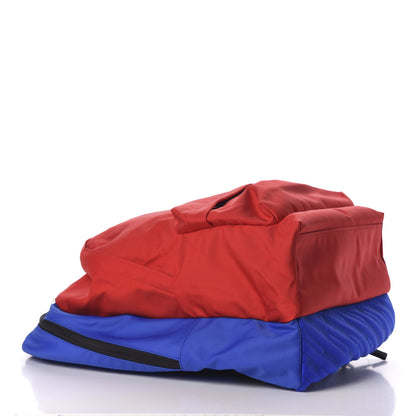 Balenciaga Nylon Logo Embroidered Double Pack Backpack Red Blue 3 of 8
