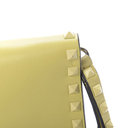 Valentino Garavani Nappa Monochrome Rockstud Wristlet Clutch Soft Yellow 11 of 13