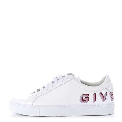 Givenchy Calfskin Logo Womens Urban Street Sneakers 38 White Red 1 of 12