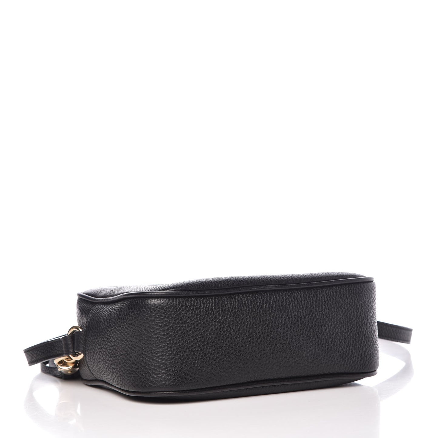 Pebbled Calfskin Small Soho Disco Bag Black