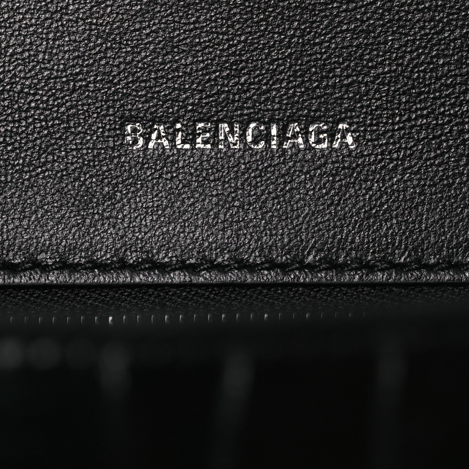 Balenciaga Shiny Calfskin Monochrome Crocodile Embossed Small Hourglass Top Handle Bag Black 7 of 12