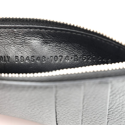 Balenciaga Grained Calfskin Miami Logo Cash Coin Card Holder On Keychain Black 8 of 8