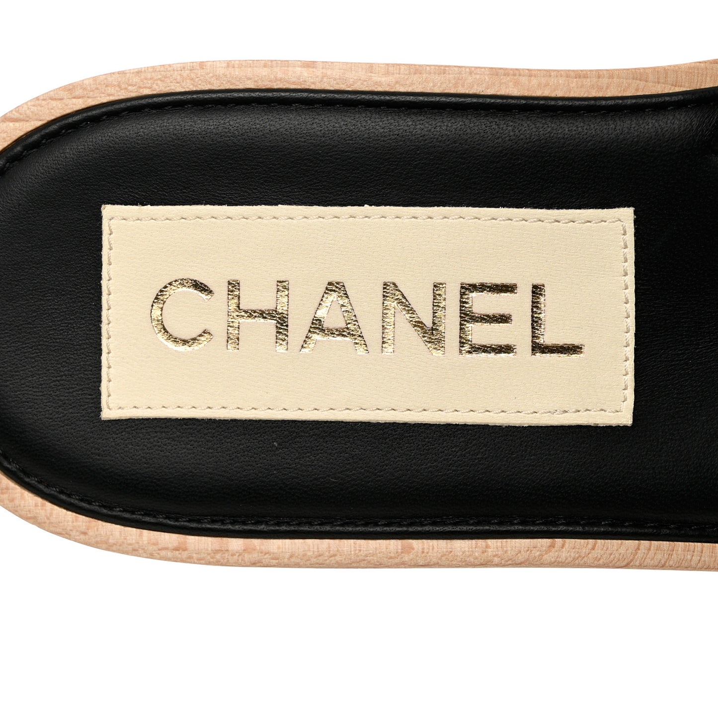 Lambskin Quilted CC Slip On Platform Sandals 40 Black