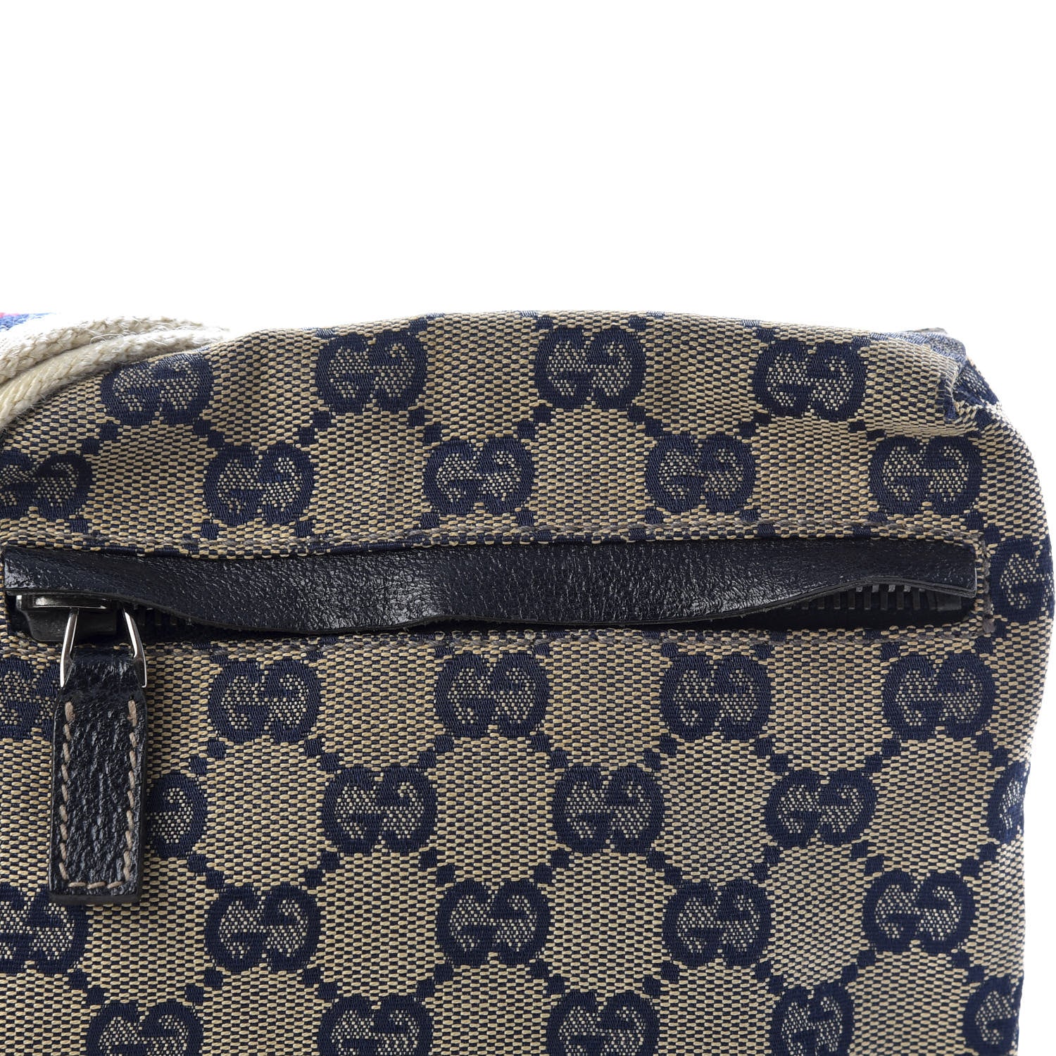 Gucci GG Monogram Web Double Pocket Belt Bag Navy 9 of 9