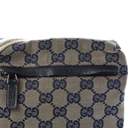 Gucci GG Monogram Web Double Pocket Belt Bag Navy 9 of 9