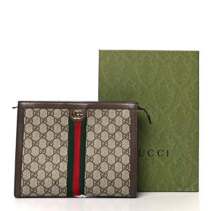 Gucci GG Supreme Monogram Web Ophidia Pouch Brown 11 of 11