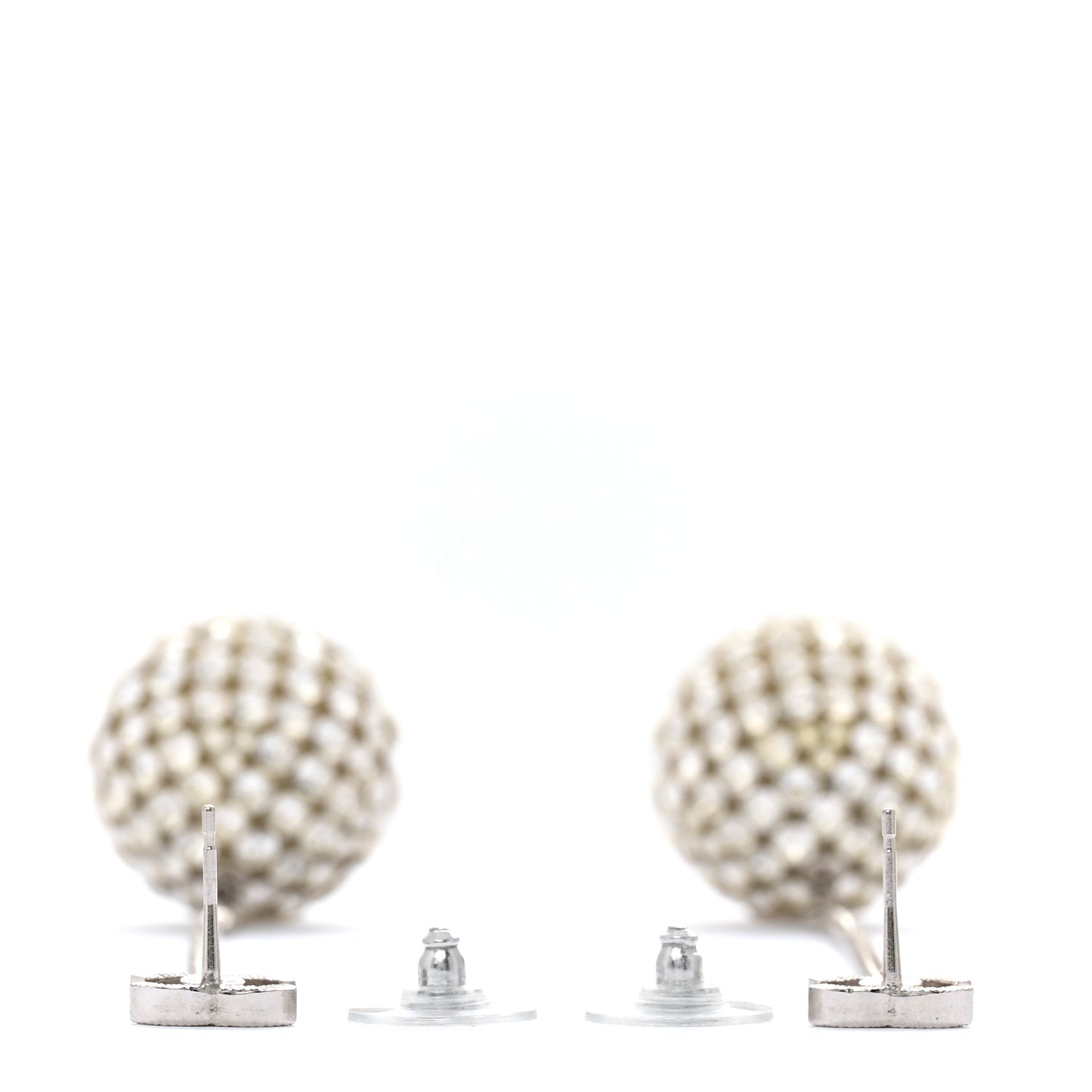 Crystal CC Drop Earrings Silver