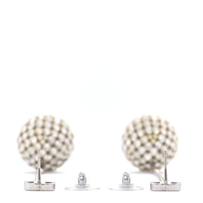 Chanel Crystal CC Drop Earrings Silver 3 of 6