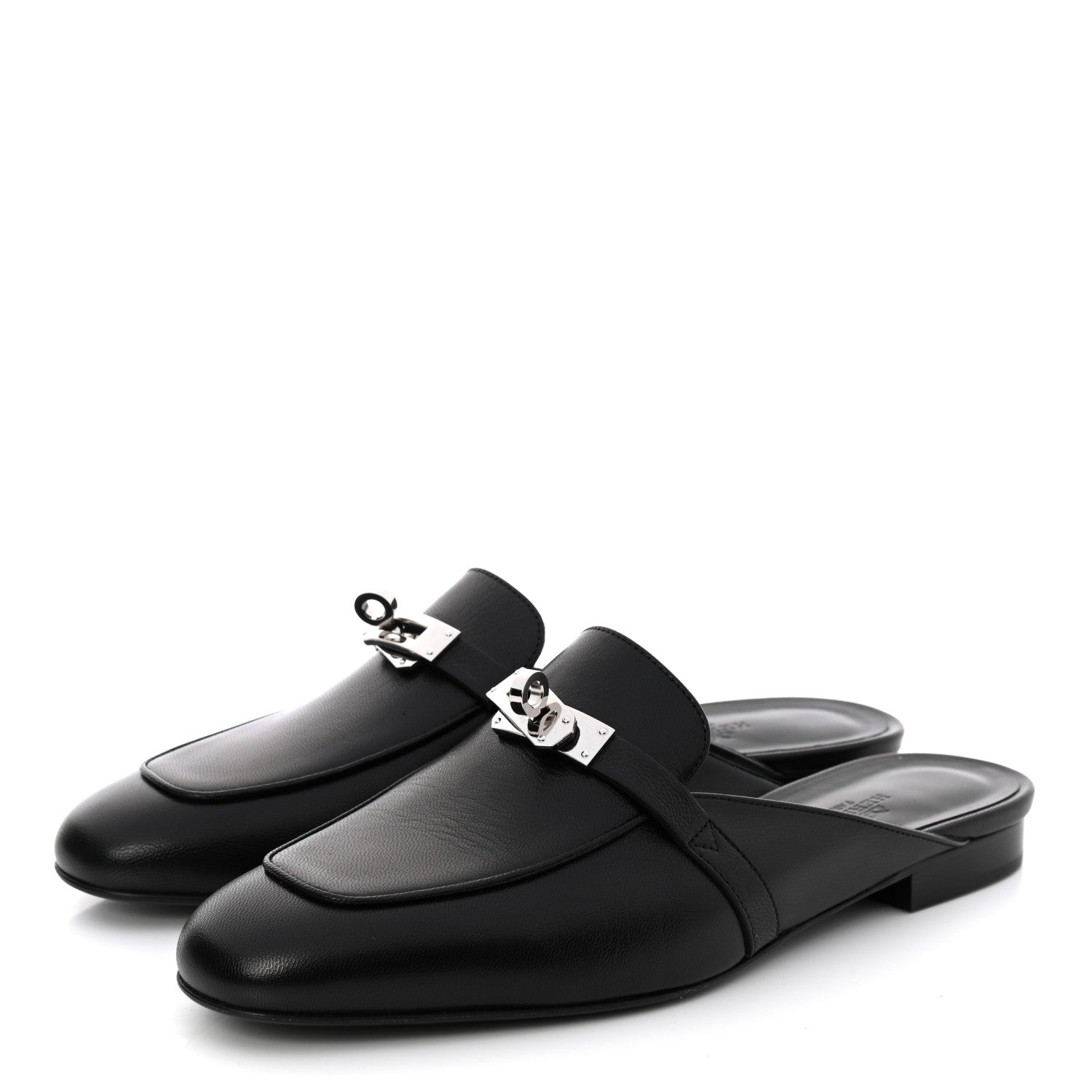 Hermes Goatskin Oz Mules 39 Black 3 of 9