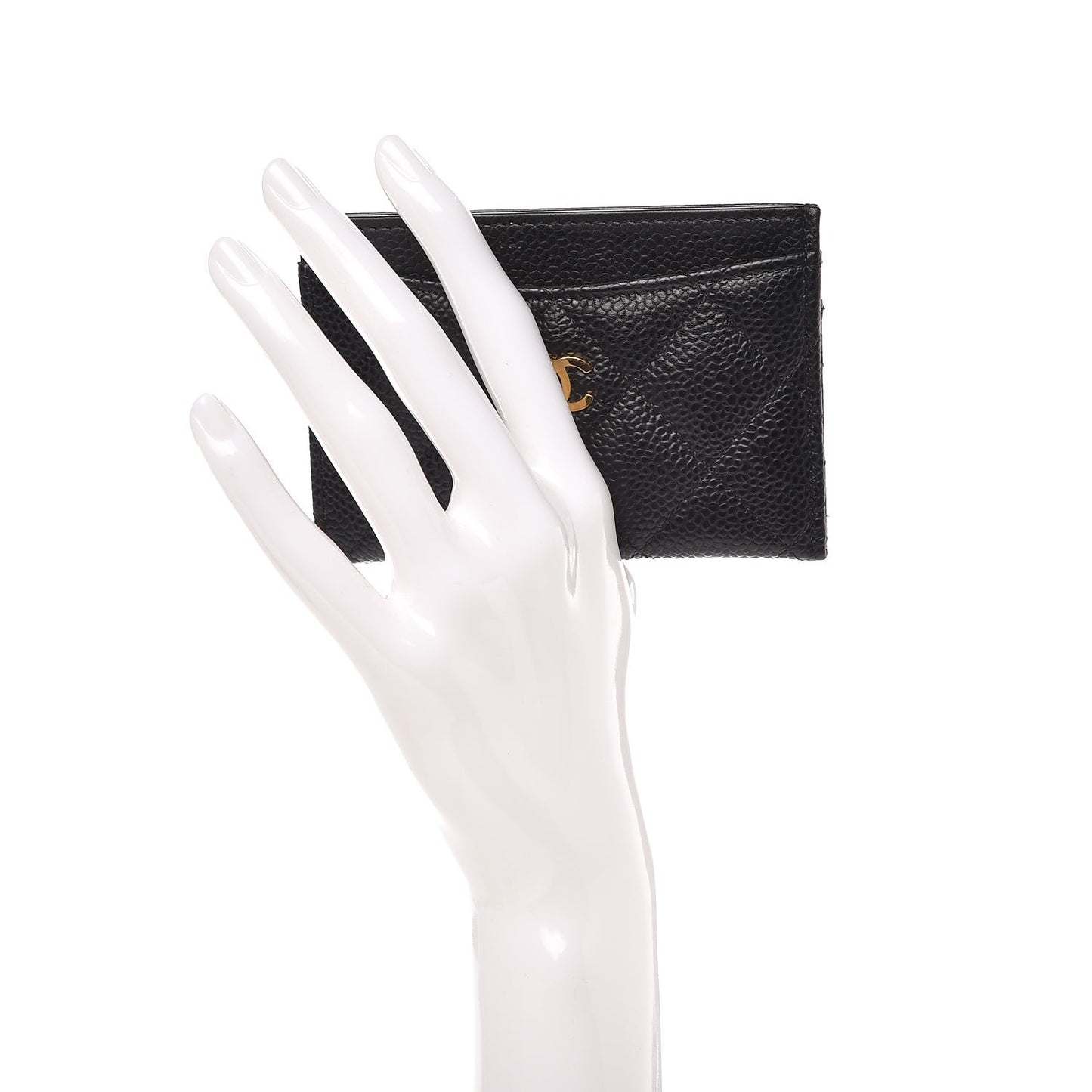 Caviar Quilted Card Holder Black