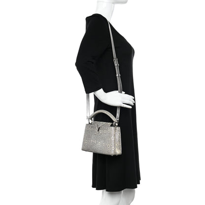 Louis Vuitton Lizard Mini Capucines Argento 2 of 16