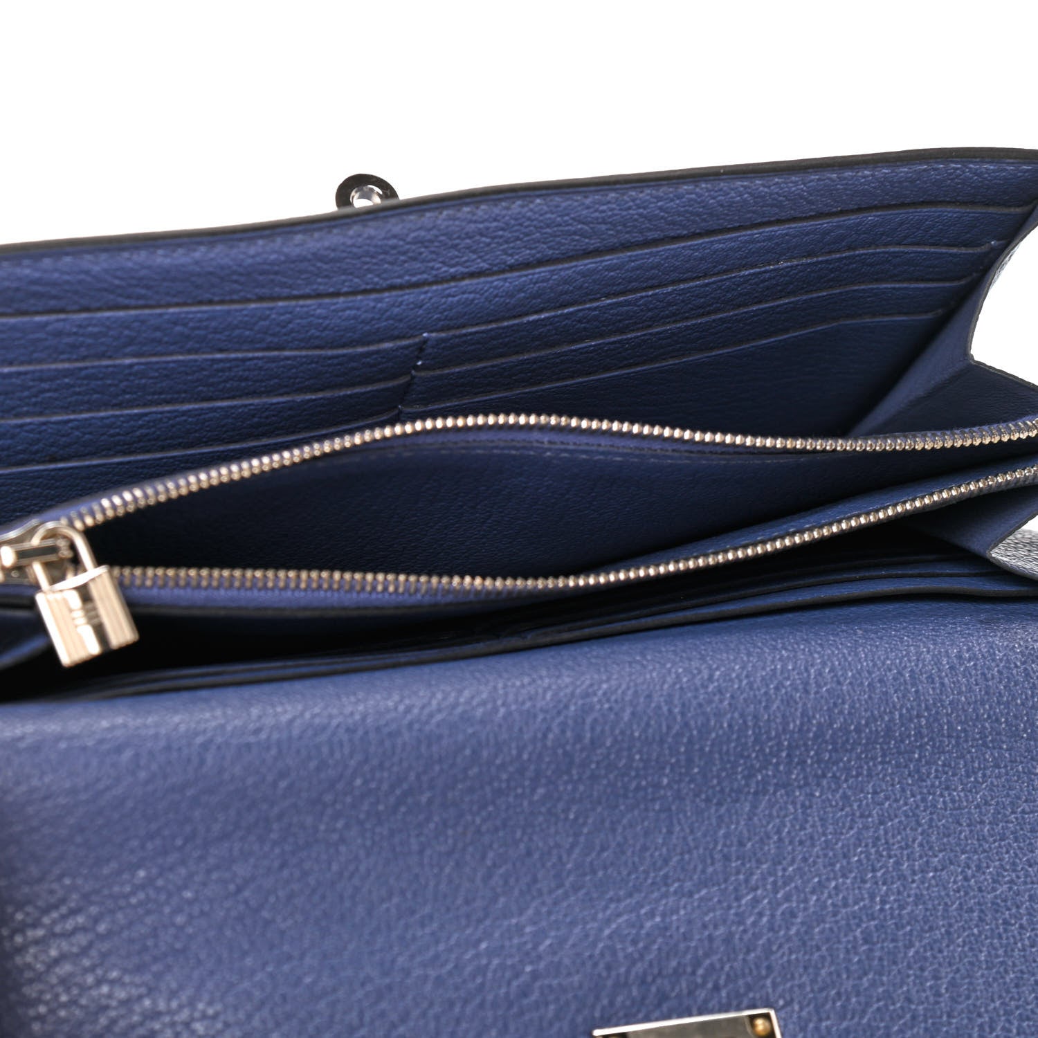 Hermes Chevre Mysore Kelly Longue Wallet Bleu Brighton 5 of 7
