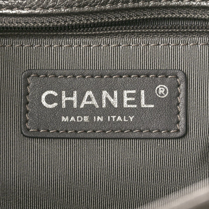Chanel Metallic Grained Calfskin Quilted Large Casual Rock Backpack Charcoal 6 of 10