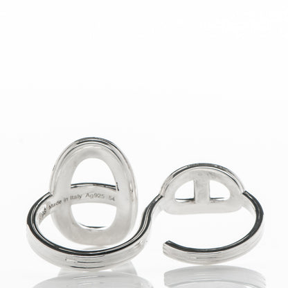 Hermes Sterling Silver Double Chaine d'Ancre 24 TGM Ring 54 3 of 6